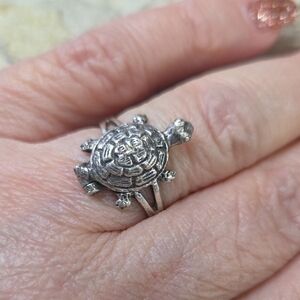 925 Stering Silver Turtle Poison Ring